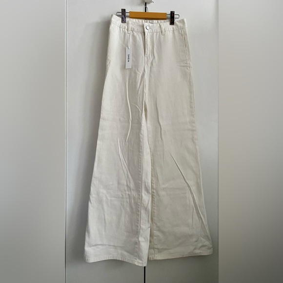 Shein High Waist White Wide Leg Palazzo Pants Size 28 - Picture 2 of 12